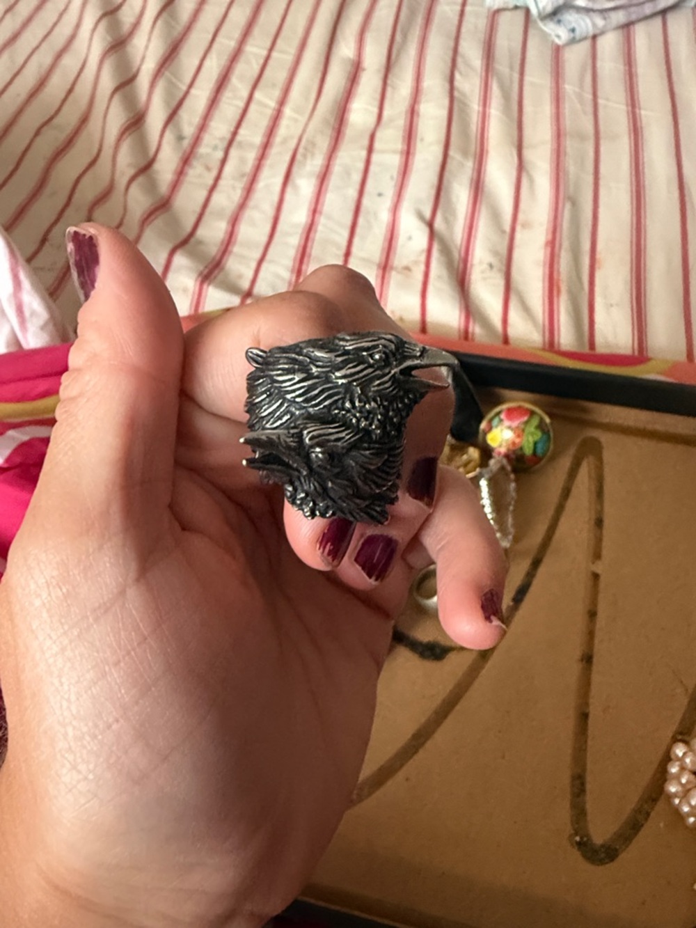 raven crow ring
